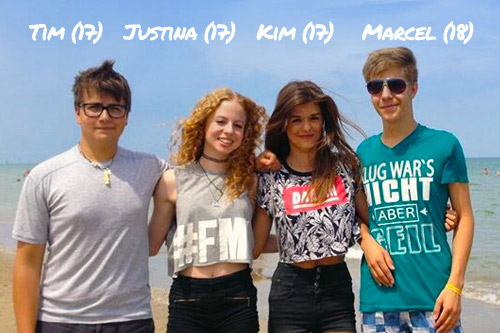 Freunde für's Leben: Tim, Justina, Kim und Marcel